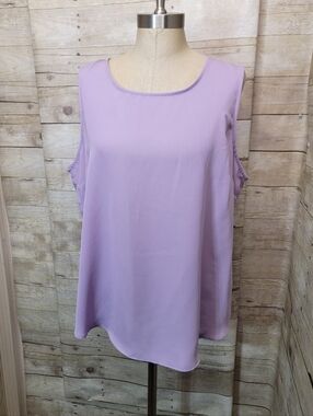 Dkny Lilac Sleeveless Chiffon Tank